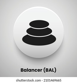 Creative block chain based crypto currency Balancer (BAL) logo vector illustration design. Can be used as currency icon, badge, label, symbol, sticker and print background template