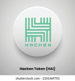 Creative block chain based crypto currency Hacken Token (HAI) logo vector illustration design. Can be used as currency icon, badge, label, symbol, sticker and print background template