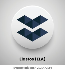 Creative block chain based crypto currency Elastos (ELA) logo vector illustration design. Can be used as currency icon, badge, label, symbol, sticker and print background template