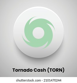 Creative block chain based crypto currency Tornado Cash (TORN) logo vector illustration design. Can be used as currency icon, badge, label, symbol, sticker and print background template
