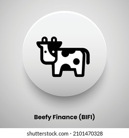Creative block chain based crypto currency Beefy Finance (BIFI) logo vector illustration design. Can be used as currency icon, badge, label, symbol, sticker and print background template