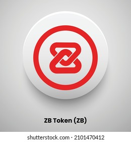 Creative block chain based crypto currency ZB Token (ZB) logo vector illustration design. Can be used as currency icon, badge, label, symbol, sticker and print background template