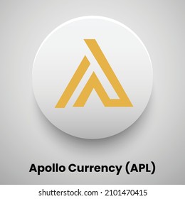 Creative block chain based crypto currency Apollo Currency (APL) logo vector illustration design. Can be used as currency icon, badge, label, symbol, sticker and print background template