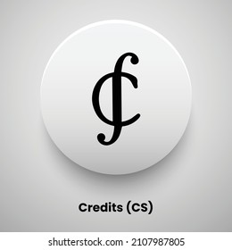 Creative block chain based crypto currency Credits (CS) logo vector illustration design. Can be used as currency icon, badge, label, symbol, sticker and print background template