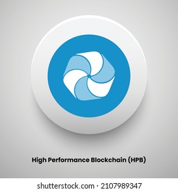 Creative block chain based crypto currency High Performance Blockchain (HPB) logo vector illustration design. Can be used as currency icon, badge, label, symbol, sticker and print background template