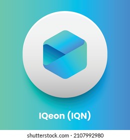 Creative block chain based crypto currency IQeon (IQN) logo vector illustration design. Can be used as currency icon, badge, label, symbol, sticker and print background template