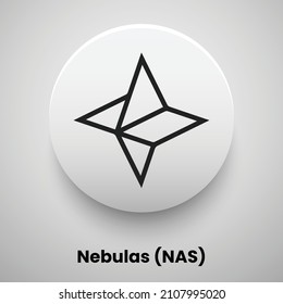 Creative block chain based crypto currency Nebulas (NAS) logo vector illustration design. Can be used as currency icon, badge, label, symbol, sticker and print background template