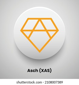 Creative block chain based crypto currency Asch (XAS) logo vector illustration design. Can be used as currency icon, badge, label, symbol, sticker and print background template