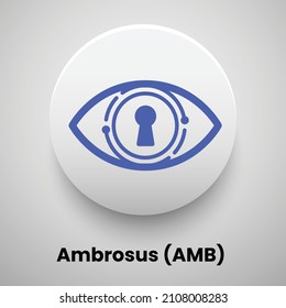 Creative block chain based crypto currency Ambrosus (AMB) logo vector illustration design. Can be used as currency icon, badge, label, symbol, sticker and print background template