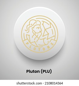 Creative block chain based crypto currency Pluton (PLU) logo vector illustration design. Can be used as currency icon, badge, label, symbol, sticker and print background template