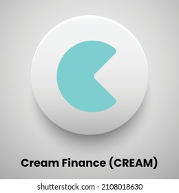 Creative block chain based crypto currency Cream Finance (CREAM) logo vector illustration design. Can be used as currency icon, badge, label, symbol, sticker and print background template