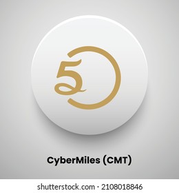 Creative block chain based crypto currency CyberMiles (CMT) logo vector illustration design. Can be used as currency icon, badge, label, symbol, sticker and print background template