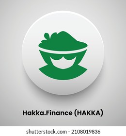 Creative block chain based crypto currency Hakka Finance (HAKKA) logo vector illustration design. Can be used as currency icon, badge, label, symbol, sticker and print background template
