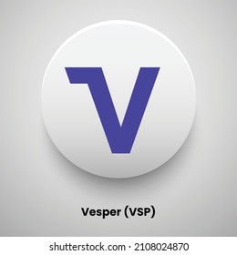 Creative block chain based crypto currency Vesper (VSP) logo vector illustration design. Can be used as currency icon, badge, label, symbol, sticker and print background template