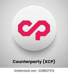 Creative block chain based crypto currency Counterparty (XCP) logo vector illustration design. Can be used as currency icon, badge, label, symbol, sticker and print background template