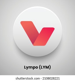 Creative block chain based crypto currency Lympo (LYM) logo vector illustration design. Can be used as currency icon, badge, label, symbol, sticker and print background template
