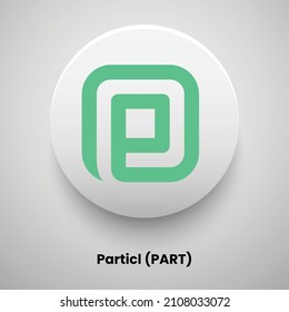 Creative block chain based crypto currency Particl (PART) logo vector illustration design. Can be used as currency icon, badge, label, symbol, sticker and print background template