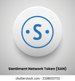 Creative block chain based crypto currency Santiment Network Token (SAN) logo vector illustration design. Can be used as currency icon, badge, label, symbol, sticker and print background template