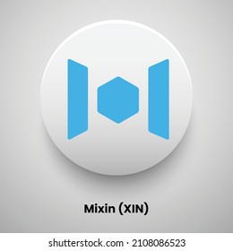 Creative block chain based crypto currency Mixin (XIN) logo vector illustration design. Can be used as currency icon, badge, label, symbol, sticker and print background template