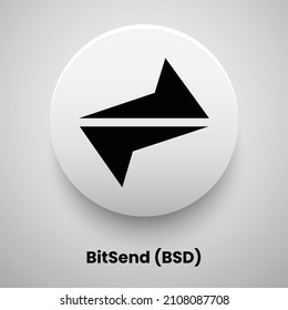 Creative block chain based crypto currency BitSend (BSD) logo vector illustration design. Can be used as currency icon, badge, label, symbol, sticker and print background template