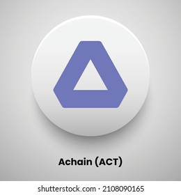 Creative block chain based crypto currency Achain (ACT) logo vector illustration design. Can be used as currency icon, badge, label, symbol, sticker and print background template
