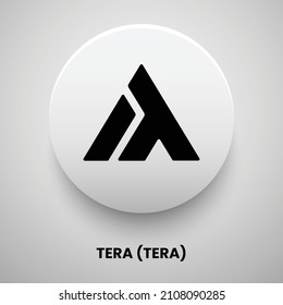 Creative block chain based crypto currency TERA (TERA) logo vector illustration design. Can be used as currency icon, badge, label, symbol, sticker and print background template