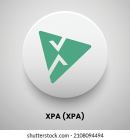 Creative block chain based crypto currency XPA (XPA) logo vector illustration design. Can be used as currency icon, badge, label, symbol, sticker and print background template