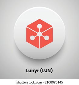 Creative block chain based crypto currency Lunyr (LUN) logo vector illustration design. Can be used as currency icon, badge, label, symbol, sticker and print background template