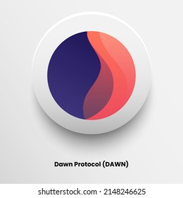 Creative block chain based crypto currency Dawn Protocol (DAWN) logo vector illustration design. Can be used as currency icon, badge, label, symbol, sticker and print background template