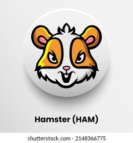 Creative block chain based crypto currency Hamster (HAM) logo vector illustration design. Can be used as currency icon, badge, label, symbol, sticker and print background template