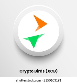 Creative block chain based crypto currency Crypto Birds (XCB) logo vector illustration design. Can be used as currency icon, badge, label, symbol, sticker and print background template