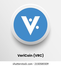 Creative block chain based crypto currency VeriCoin (VRC) logo vector illustration design. Can be used as currency icon, badge, label, symbol, sticker and print background template