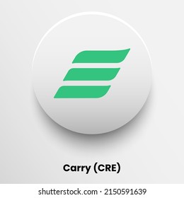 Creative block chain based crypto currency Carry (CRE) logo vector illustration design. Can be used as currency icon, badge, label, symbol, sticker and print background template
