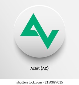 Creative block chain based crypto currency Azbit (AZ) logo vector illustration design. Can be used as currency icon, badge, label, symbol, sticker and print background template
