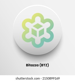 Creative block chain based crypto currency Bitazza (BTZ) logo vector illustration design. Can be used as currency icon, badge, label, symbol, sticker and print background template