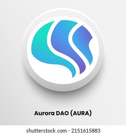 Creative block chain based crypto currency Aurora DAO (AURA) logo vector illustration design. Can be used as icon, badge, label, symbol, sticker and print background template svg