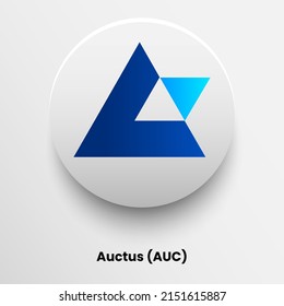 Creative block chain based crypto currency Auctus (AUC) logo vector illustration design. Can be used as icon, badge, label, symbol, sticker and print background template