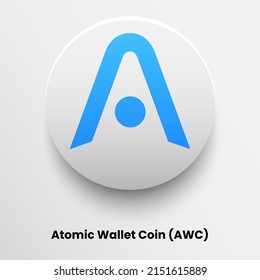 Creative block chain based crypto currency Atomic Wallet Coin (AWC) logo vector illustration design. Can be used as icon, badge, label, symbol, sticker and print background template