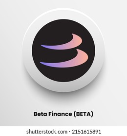 Creative block chain based crypto currency Beta Finance (BETA) logo vector illustration design. Can be used as icon, badge, label, symbol, sticker and print background template