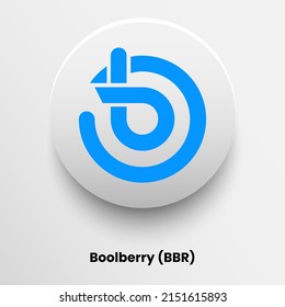 Creative block chain based crypto currency Boolberry (BBR) logo vector illustration design. Can be used as icon, badge, label, symbol, sticker and print background template
