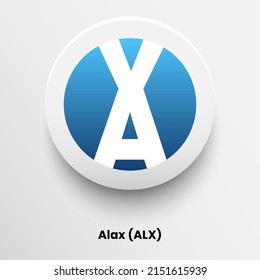 Creative block chain based crypto currency Alax (ALX) logo vector illustration design. Can be used as icon, badge, label, symbol, sticker and print background template