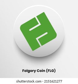 Creative block chain based crypto currency Folgory Coin (FLG) logo vector illustration design. Can be used as currency icon, badge, label, symbol, sticker and print background template