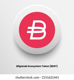 Creative block chain based crypto currency Bitpanda Ecosystem Token (BEST) logo vector illustration design. Can be used as icon, badge, label, symbol, sticker and print background template