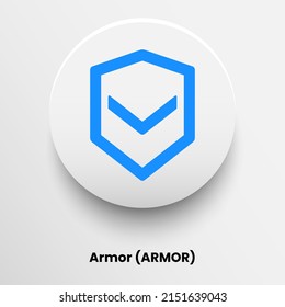 Creative block chain based crypto currency Armor (ARMOR) logo vector illustration design. Can be used as icon, badge, label, symbol, sticker and print background template