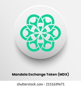 Creative block chain based crypto currency Mandala Exchange Token (MDX) logo vector illustration design. Can be used as icon, badge, label, symbol, sticker and print background template