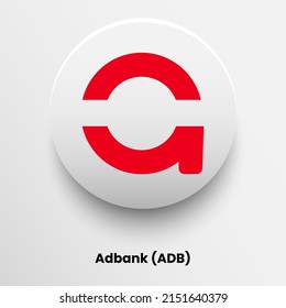 Creative block chain based crypto currency Adbank (ADB) logo vector illustration design. Can be used as icon, badge, label, symbol, sticker and print background template