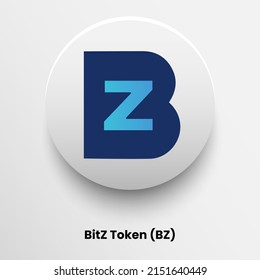 Creative block chain based crypto currency BitZ Token (BZ) logo vector illustration design. Can be used as icon, badge, label, symbol, sticker and print background template