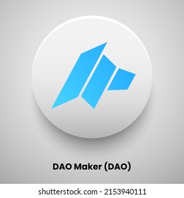 Creative block chain based crypto currency DAO Maker (DAO) logo vector illustration design. Can be used as currency icon, badge, label, symbol, sticker and print background template svg