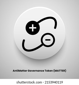 Creative block chain based crypto currency AntiMatter Governance Token (MATTER) logo vector illustration design. Can be used as currency icon, badge, label, symbol, sticker and print template