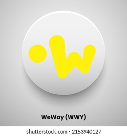 Creative block chain based crypto currency WeWay (WWY) logo vector illustration design. Can be used as currency icon, badge, label, symbol, sticker and print background template